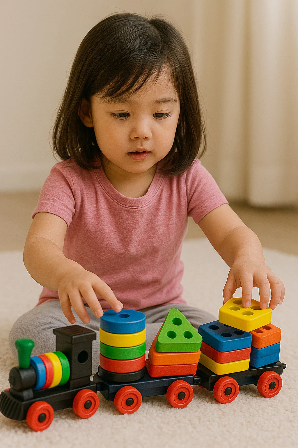Geomatric Shape Sorting Activity Train